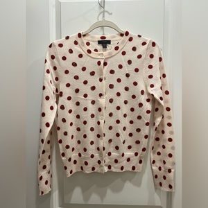 J. Crew Polka Dotted Merino Wool Cardigan